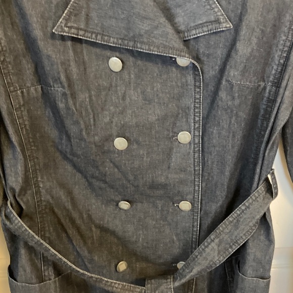Talbots Double-Breasted Denim Trench Coat - Picture 3 of 7